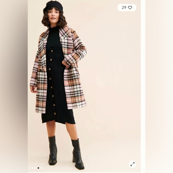 Anthropologie Bernardo Plaid Double Breasted Coat - Picture 10 of 12